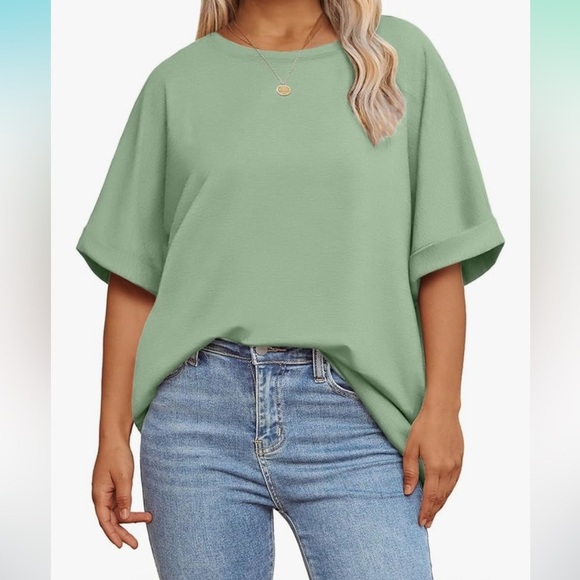 🦋 Mint Green T-Shirt Casual Comfy 1X - Picture 1 of 7